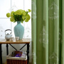 Fresh Pastoral Cotton And Hemp Embroidered Green Curtain, Factory Direct Sales Embroidered Curtain#