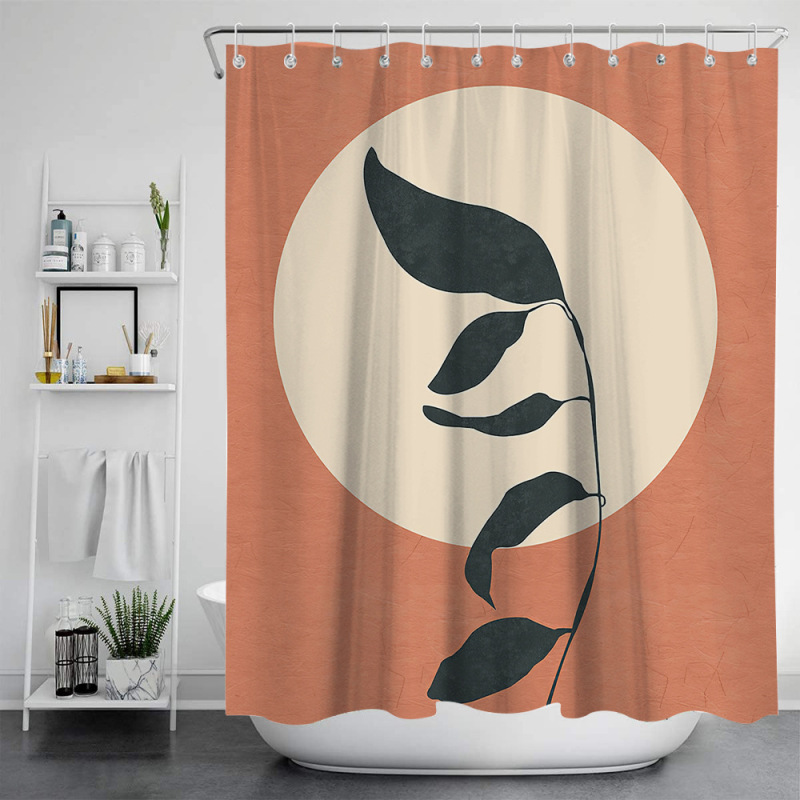 Geometric Nordic Style Waterproof and Mildew Resistant Shower Curtain Pattern Modern Art Home Bathroom Decor Curtain