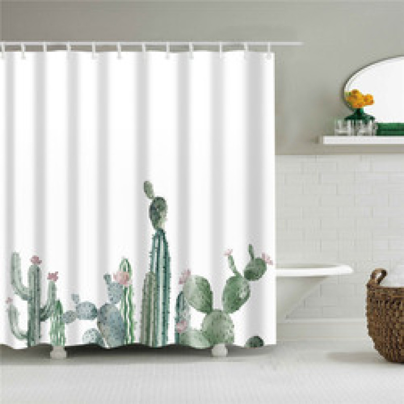 Geometric Nordic Style Waterproof and Mildew Resistant Shower Curtain Pattern Modern Art Home Bathroom Decor Curtain
