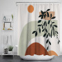Geometric Nordic Style Waterproof and Mildew Resistant Shower Curtain Pattern Modern Art Home Bathroom Decor Curtain