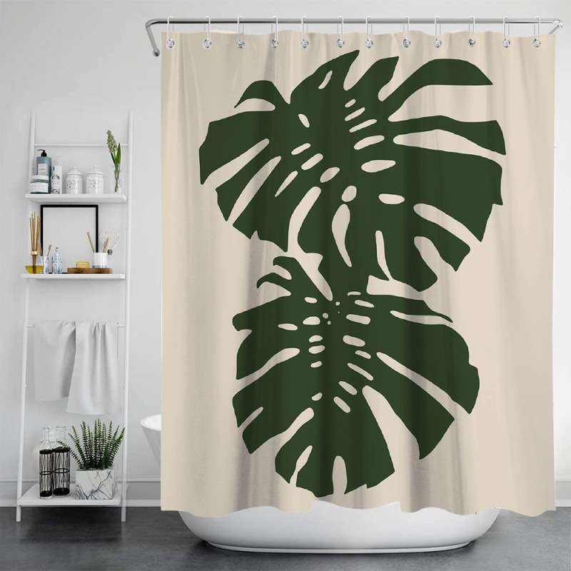 Geometric Nordic Style Waterproof and Mildew Resistant Shower Curtain Pattern Modern Art Home Bathroom Decor Curtain