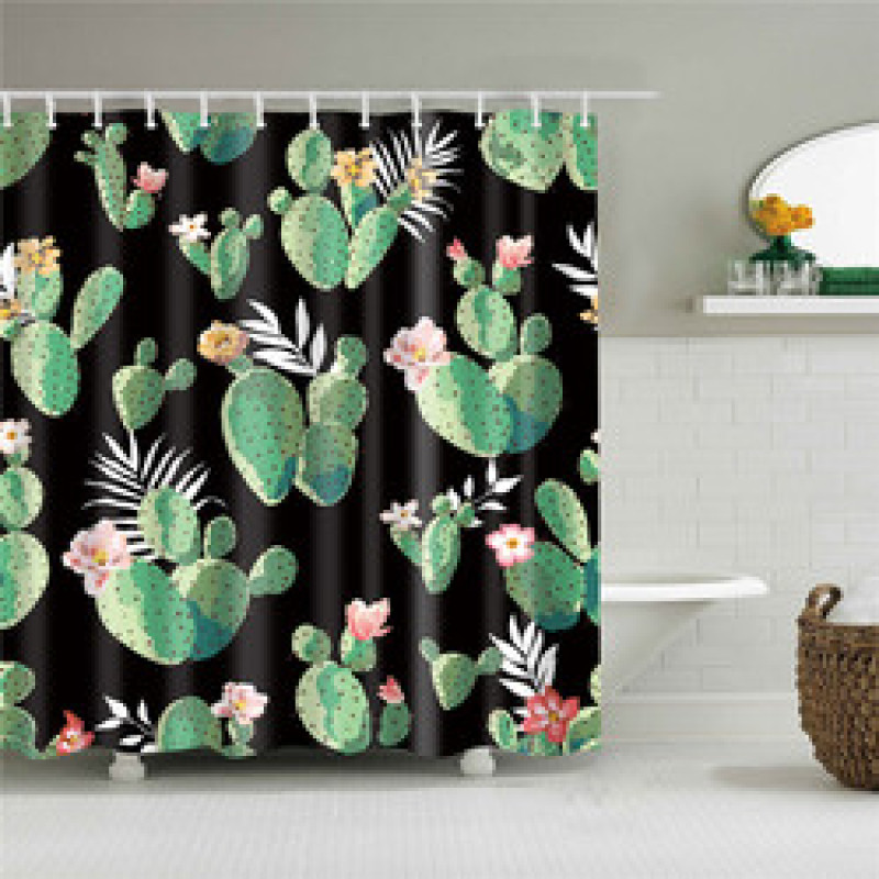 Geometric Nordic Style Waterproof and Mildew Resistant Shower Curtain Pattern Modern Art Home Bathroom Decor Curtain