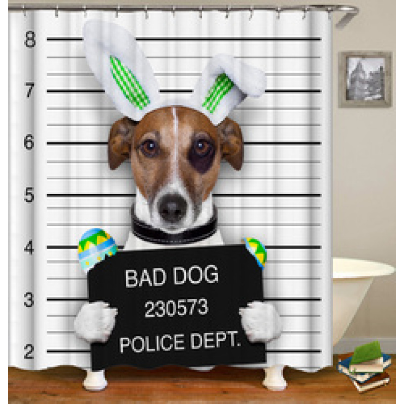 Drop Shipping High-quality Animal Print Cute Dog  Shower Curtain Bathroom Shower Curtains/