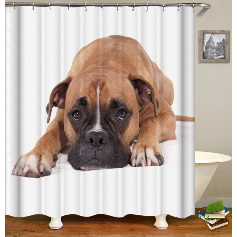 Drop Shipping High-quality Animal Print Cute Dog  Shower Curtain Bathroom Shower Curtains/