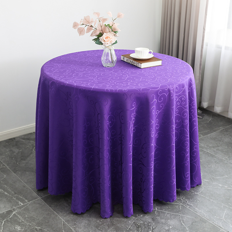 Amazon 120 inch bulk wholesale round wedding polyester embroidered 132 satin round tablecloth for hotel restaurant