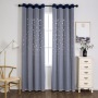 Amazon Tulle Hollow Star Double-layer Blackout Curtain ,European-style creative beige decorative blackout curtains/