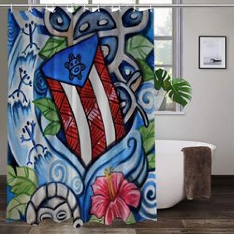 Home Decor Printed Shower Curtain Waterproof, USA Independence Day Shower Curtains&