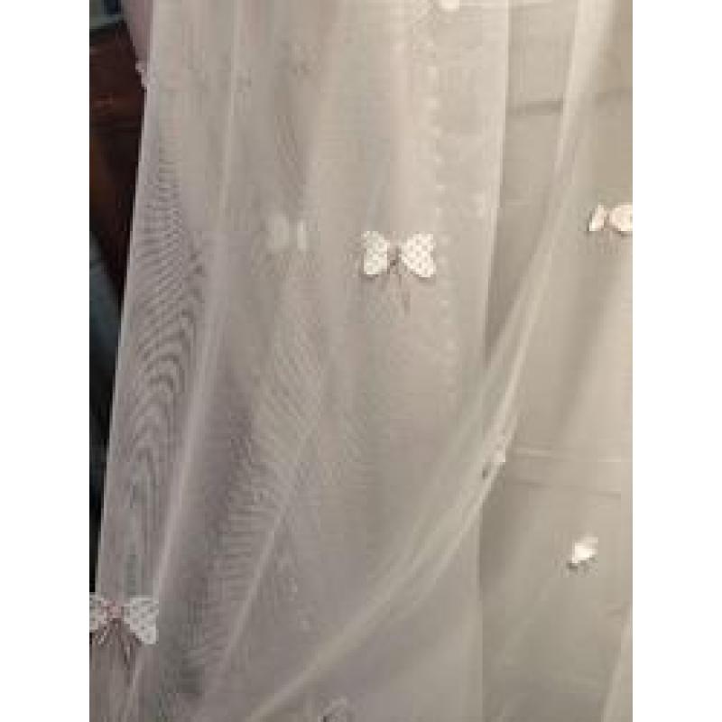 Princess Style Korean Style Fresh Curtain, Simple Modern Cotton And Linen Girl Heart Dragonfly Curtain /