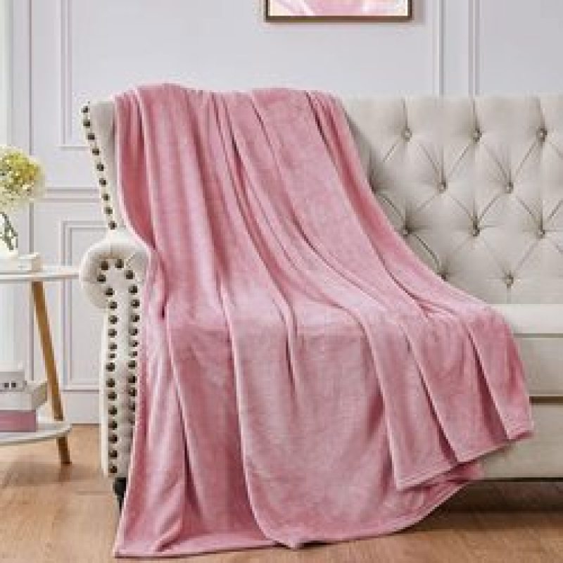 Gentle Beige Flannel Fleece Throw Warm Solid Color For Living Room Bed Velvet Blanket/
