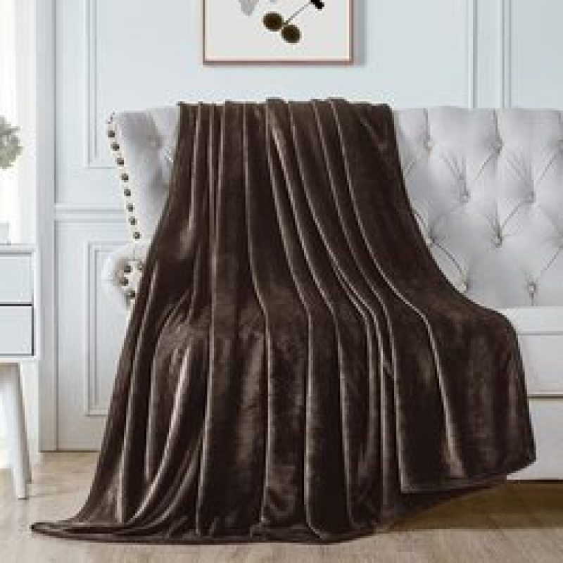 Gentle Beige Flannel Fleece Throw Warm Solid Color For Living Room Bed Velvet Blanket/