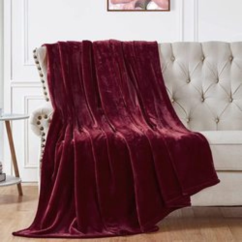 Gentle Beige Flannel Fleece Throw Warm Solid Color For Living Room Bed Velvet Blanket/