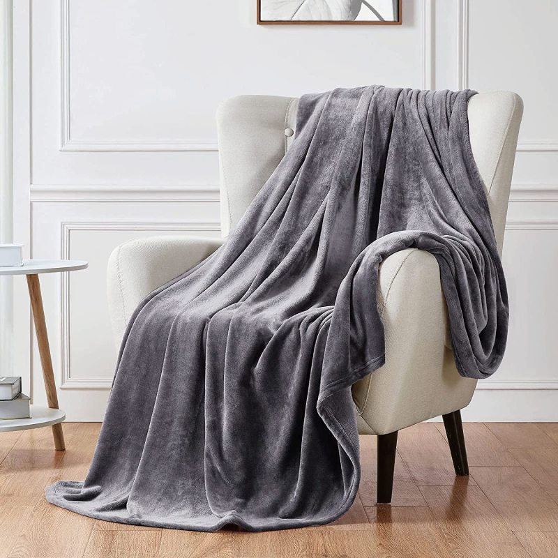 Gentle Beige Flannel Fleece Throw Warm Solid Color For Living Room Bed Velvet Blanket/