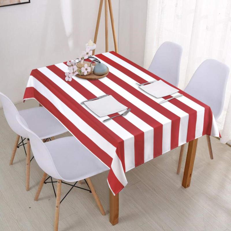 Simple and Fashionable Black and White Striped Rectangular Tablecloth Kitchen Wedding Decoration Table Waterproof Mantel Mesa