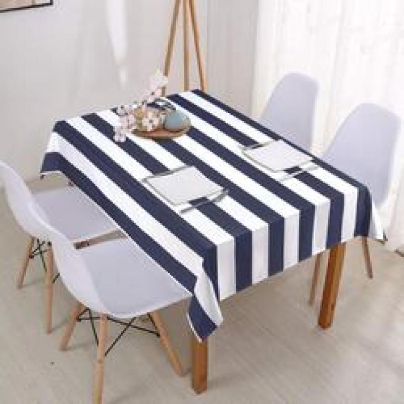 Simple and Fashionable Black and White Striped Rectangular Tablecloth Kitchen Wedding Decoration Table Waterproof Mantel Mesa