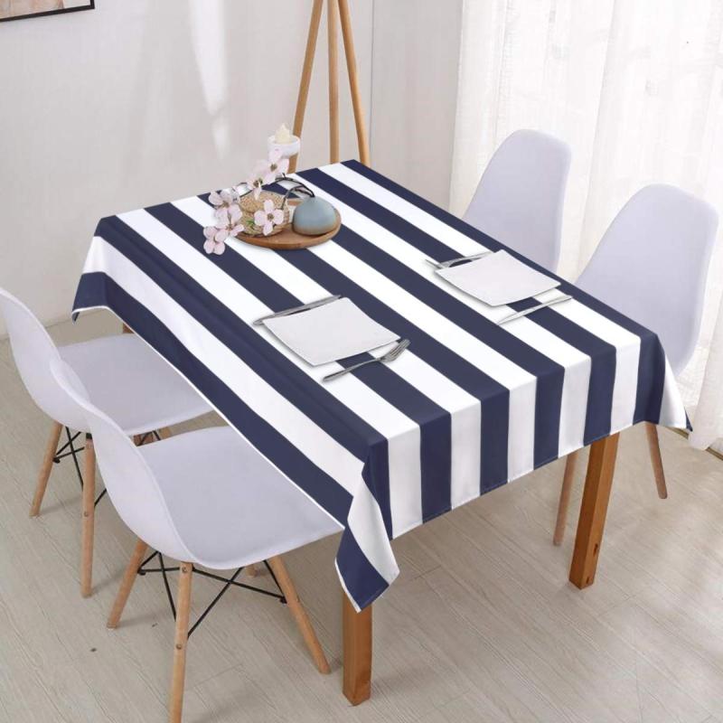 Simple and Fashionable Black and White Striped Rectangular Tablecloth Kitchen Wedding Decoration Table Waterproof Mantel Mesa