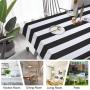 Simple and Fashionable Black and White Striped Rectangular Tablecloth Kitchen Wedding Decoration Table Waterproof Mantel Mesa