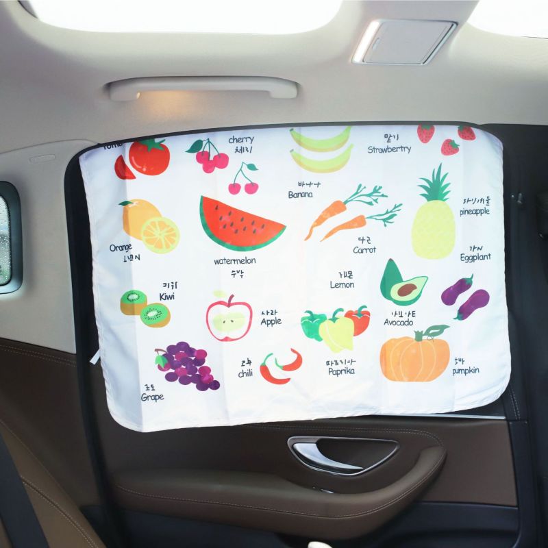 2022 Children cute animal cartoon pattern letter fruits animal dinosaur Sun shade Suction cup sunscreen automobiles car curtain