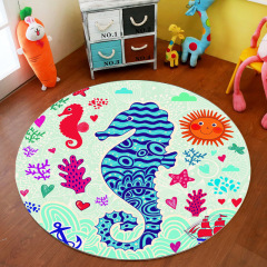 Hot products Polyester custom made cartoon cute round 200CM animal print Kids Floor Mats for home bedroom coffee table
