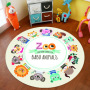 Hot products Polyester custom made cartoon cute round 200CM animal print Kids Floor Mats for home bedroom coffee table