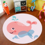 Hot products Polyester custom made cartoon cute round 200CM animal print Kids Floor Mats for home bedroom coffee table