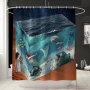 Hot Printing Print Shower Curtain Set Carpet Floor Mat Set Four-piece CombinationCool Polyester Shower Curtain