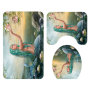 Hot Printing Print Shower Curtain Set Carpet Floor Mat Set Four-piece CombinationCool Polyester Shower Curtain