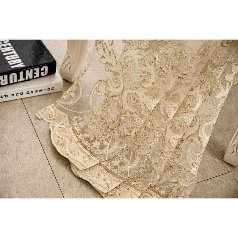 2019 Cheap Stock Embroidered Sheer Curtain,New Tulle Eyelet Grommet Design Sheer Curtains For Living Room#