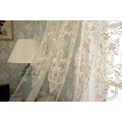 2019 Cheap Stock Embroidered Sheer Curtain,New Tulle Eyelet Grommet Design Sheer Curtains For Living Room#