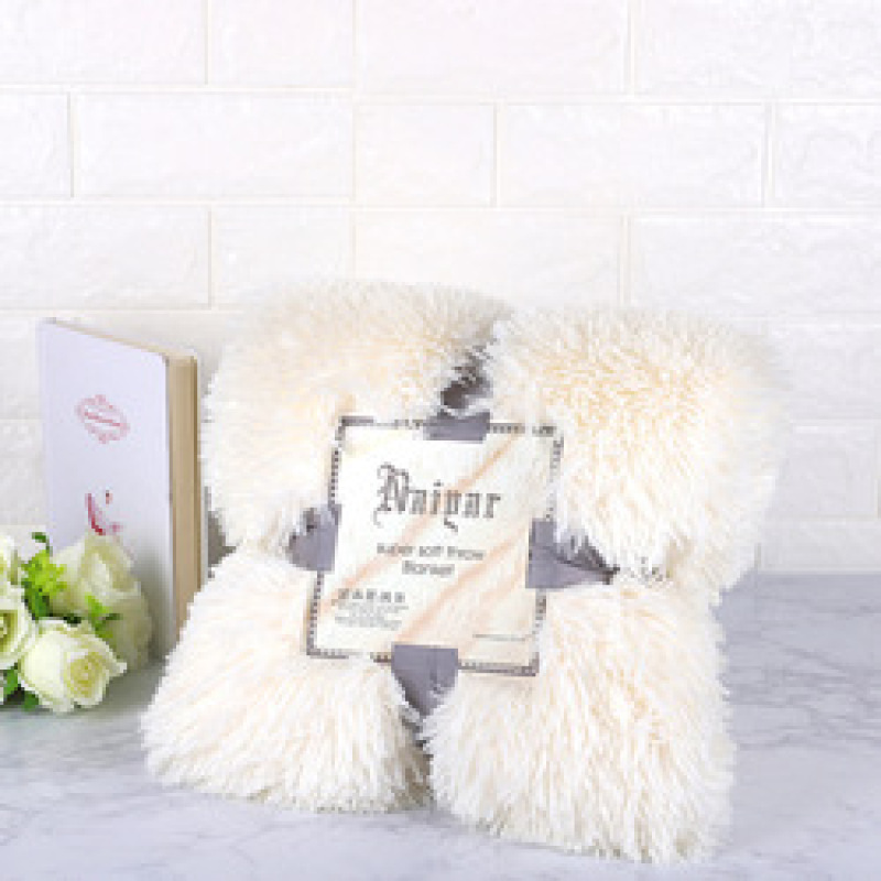 Super Soft Long Faux Fur Coral Fleece Blanket Warm Elegant Cozy With Fluffy Sherpa Throw Blanket Bed Sofa Blankets Gift
