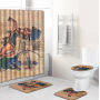 3D Shower Curtain Egyptian,Egyptian Bathroom Toilet Four-Piece Floor Mat Door Mat Bathroom Carpet/