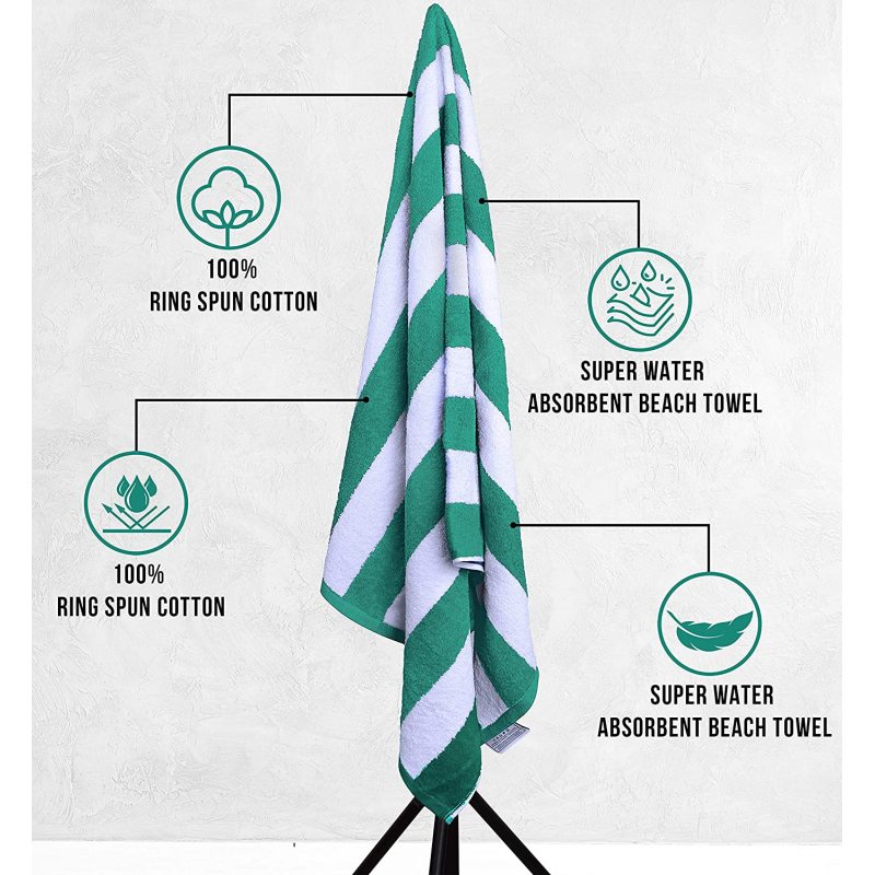 Luxury large packages striped beach towel ring spindle cotton pool towel, soft fast drying swimming towel, various packages/