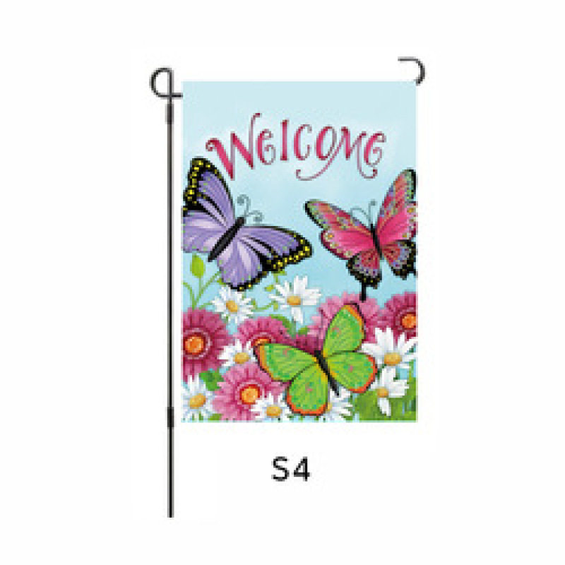 Hot Sale 100D Polyester Outdoor Garden Flag, Custom Double Sided Printing Spring Garden Flags/