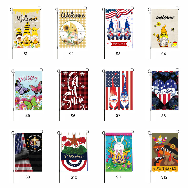 Hot Sale 100D Polyester Outdoor Garden Flag, Custom Double Sided Printing Spring Garden Flags/