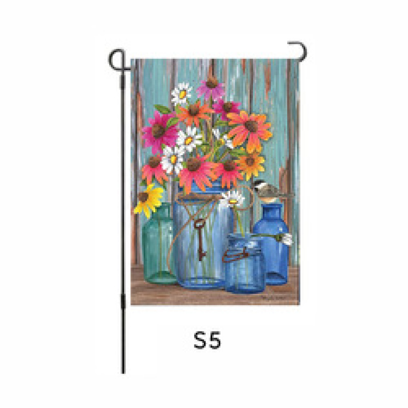 Hot Sale 100D Polyester Outdoor Garden Flag, Custom Double Sided Printing Spring Garden Flags/