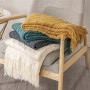 dark grey Knitted Blanket Geometric Sofa Blanket Cover with Tassel Travel Line Blanket Home Decoration/