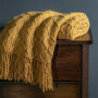 dark grey Knitted Blanket Geometric Sofa Blanket Cover with Tassel Travel Line Blanket Home Decoration/