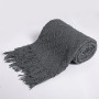 dark grey Knitted Blanket Geometric Sofa Blanket Cover with Tassel Travel Line Blanket Home Decoration/