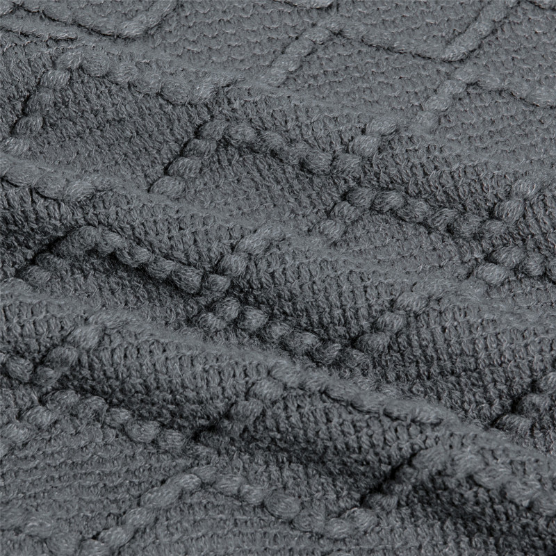 dark grey Knitted Blanket Geometric Sofa Blanket Cover with Tassel Travel Line Blanket Home Decoration/