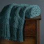 dark grey Knitted Blanket Geometric Sofa Blanket Cover with Tassel Travel Line Blanket Home Decoration/
