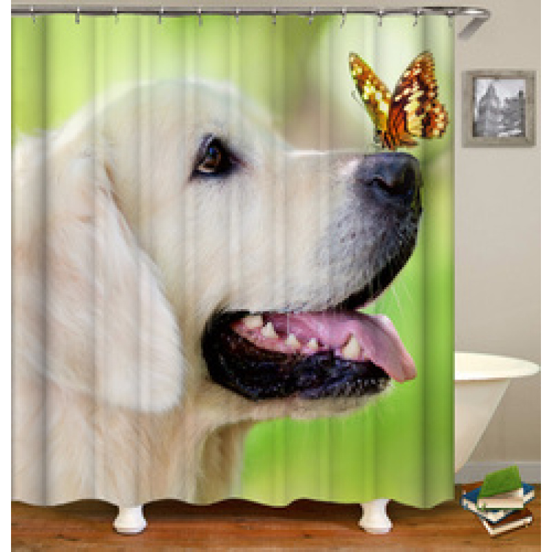 Cute Pet Design Bathroom Damp-Proof Mildew-Proof Shower Curtain Most Popular With Children Hot Sale 180*180cm Shower Curtain