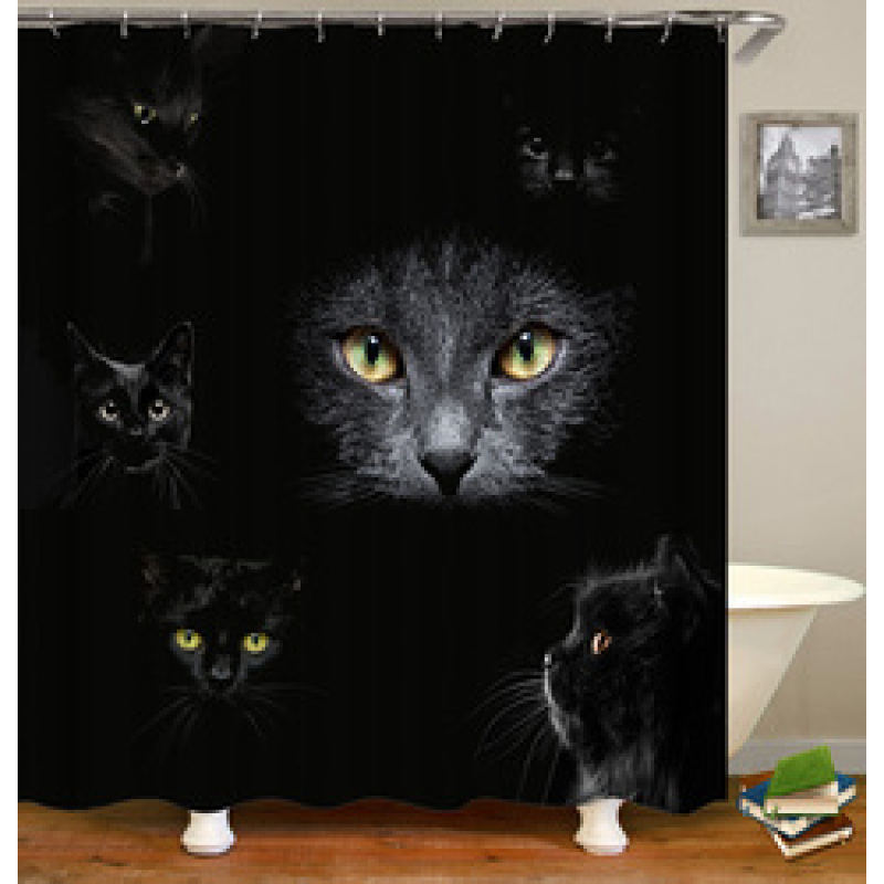 Cute Pet Design Bathroom Damp-Proof Mildew-Proof Shower Curtain Most Popular With Children Hot Sale 180*180cm Shower Curtain
