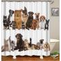 Cute Pet Design Bathroom Damp-Proof Mildew-Proof Shower Curtain Most Popular With Children Hot Sale 180*180cm Shower Curtain