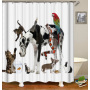 Cute Pet Design Bathroom Damp-Proof Mildew-Proof Shower Curtain Most Popular With Children Hot Sale 180*180cm Shower Curtain