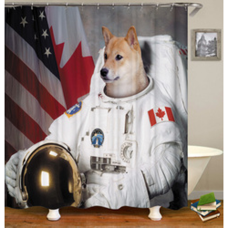 Cute Pet Design Bathroom Damp-Proof Mildew-Proof Shower Curtain Most Popular With Children Hot Sale 180*180cm Shower Curtain