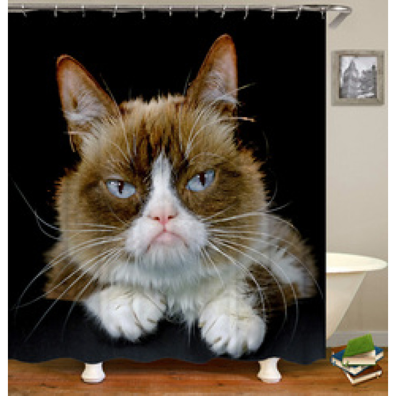 Cute Pet Design Bathroom Damp-Proof Mildew-Proof Shower Curtain Most Popular With Children Hot Sale 180*180cm Shower Curtain