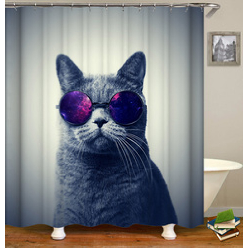 Cute Pet Design Bathroom Damp-Proof Mildew-Proof Shower Curtain Most Popular With Children Hot Sale 180*180cm Shower Curtain