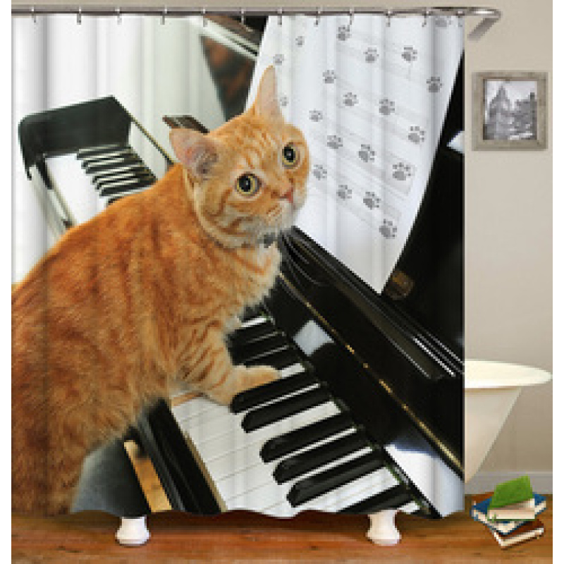 Cute Pet Design Bathroom Damp-Proof Mildew-Proof Shower Curtain Most Popular With Children Hot Sale 180*180cm Shower Curtain