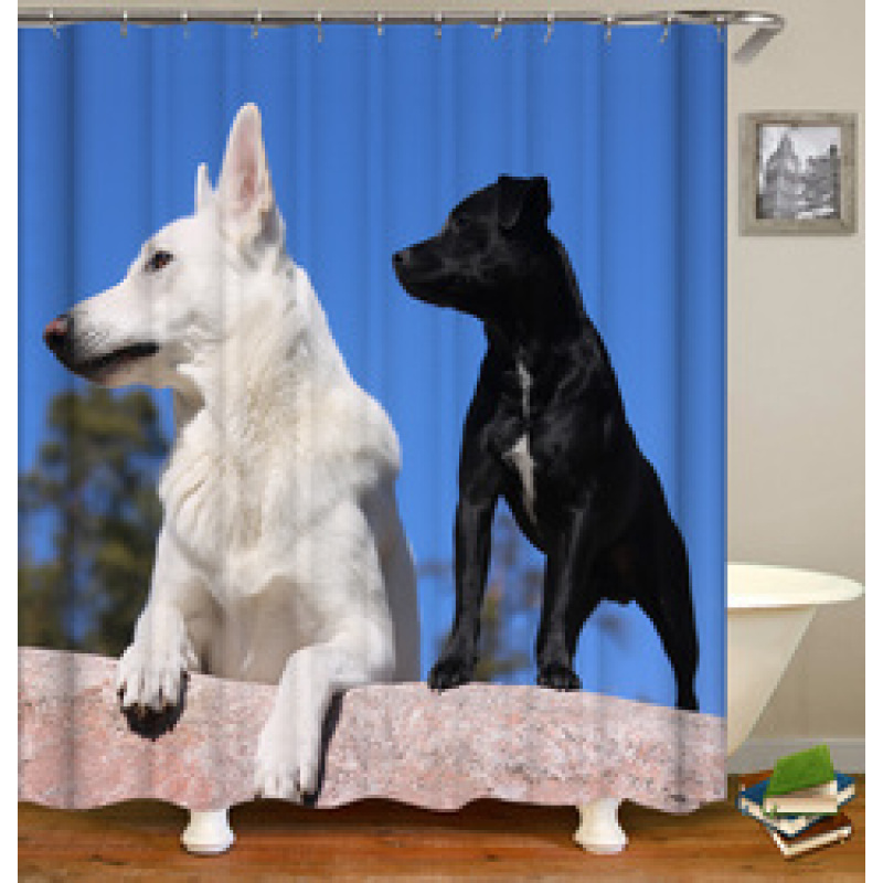 Cute Pet Design Bathroom Damp-Proof Mildew-Proof Shower Curtain Most Popular With Children Hot Sale 180*180cm Shower Curtain