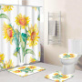 4pcs polyester custom shower curtain bathroom rug sets for dropship,  Bath Mat/