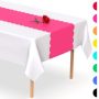Black Scallop Disposable Table Runner. 5 Pack 14 x 108 inch, Plastic Table Runner Adds A Pop of Color To Your Party Table#